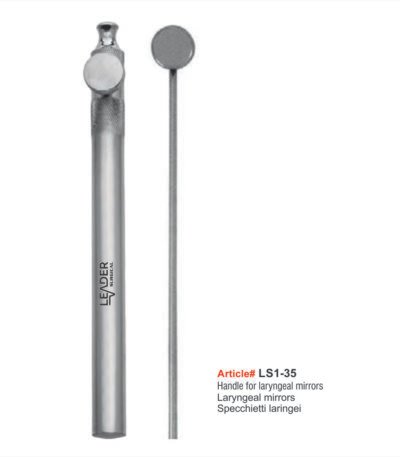 Laryngeal mirror and handle stainless steel autoclavable ENT throat larynx vocal cord examination diagnostic instrument