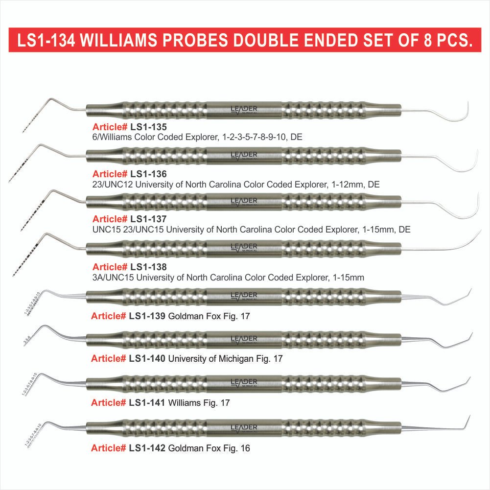 LS1-134 Williams Probes Double Ended Set Of 8 Pcs. Williams Probes Double Ended Set Of 8 Pcs - Image 1