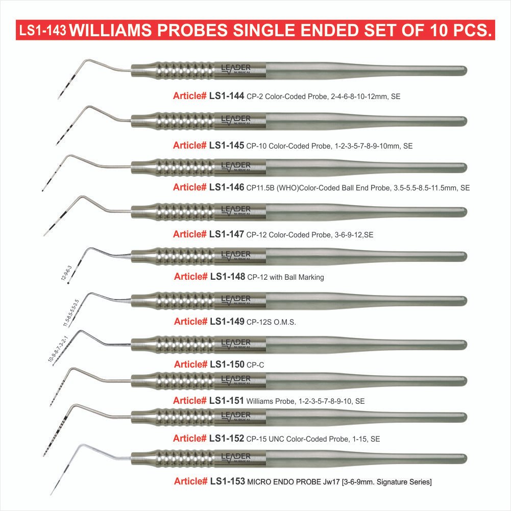 LS1-143 Williams Probes Single Ended Set Of 10 Pcs. Williams Probes Single Ended Set Of 10 Pcs - Image 1