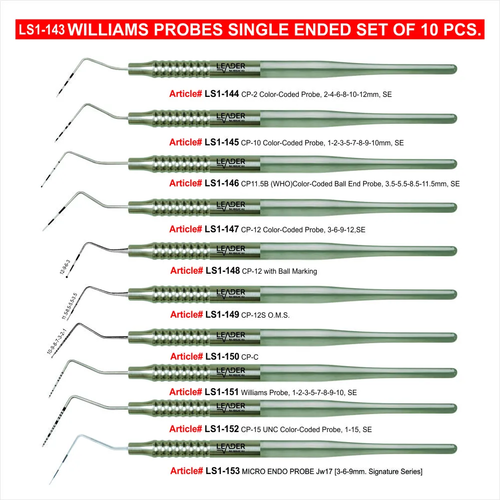 LS1-143 Williams Probes Single Ended Set Of 10 Pcs. Williams Probes Single Ended Set Of 10 Pcs - Image 1