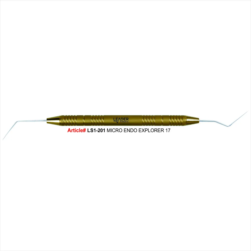 Periodontal micro endo explorer stainless steel autoclavable fine tip canal orifice endodontic periodontal diagnostic instrument