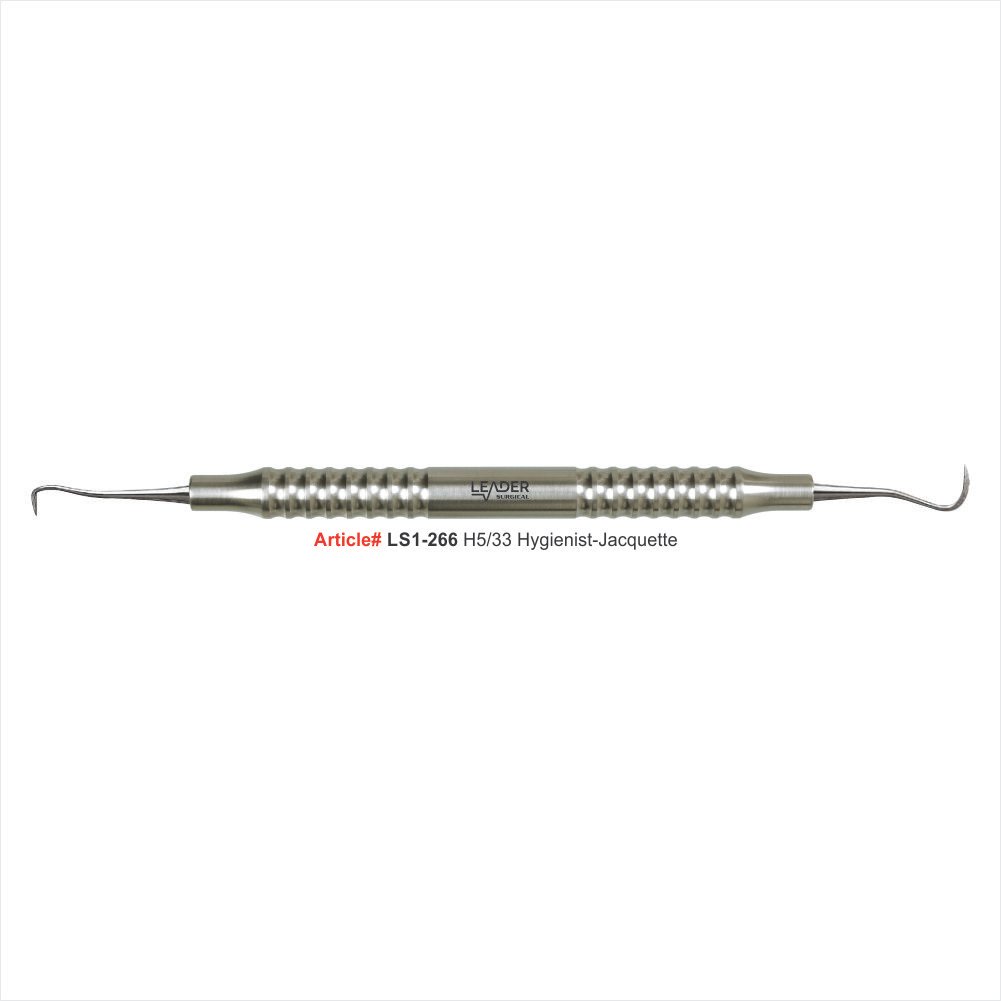 Dental Hygienist Jacquette Scaler Stainless Steel Scaling Tool | Leader Surgical Dental hygienist Jacquette scaler stainless steel autoclavable supragingival anterior posterior calculus tartar removal instrument