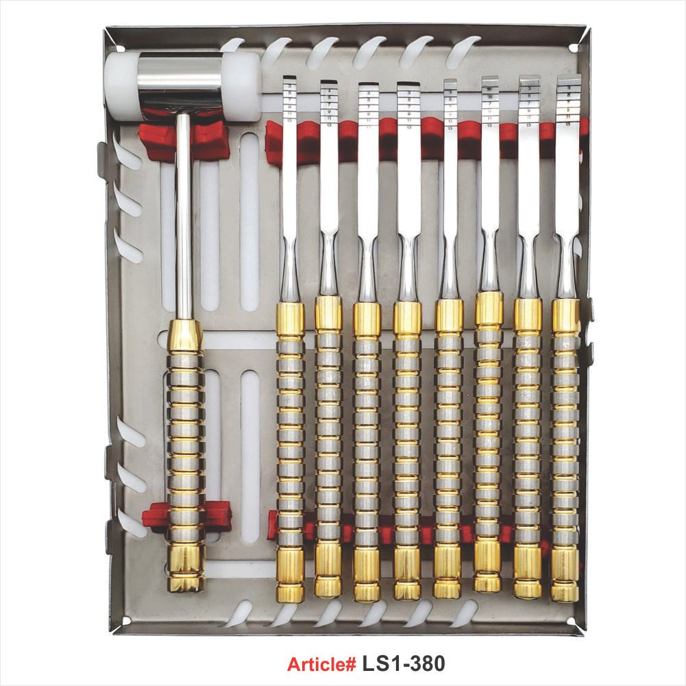 Surgical Bone Chisels Set Stainless Steel Oral Surgical Instrument Kit | Leader Surgical surgical bone chisels set stainless steel autoclavable osseous contouring bone splitting osteotomy oral surgical instrument kit