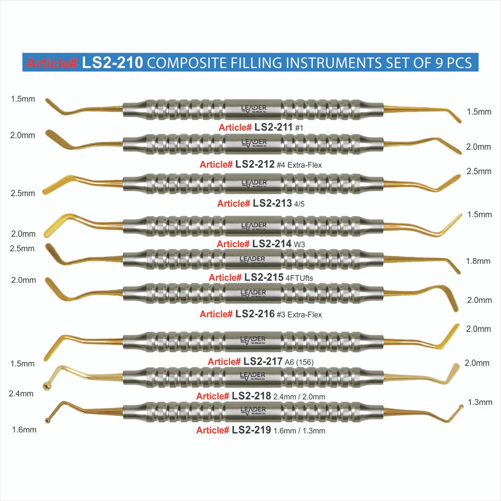 LS2-210 COMPOSITE FILLING INSTRUMENTS SET OF 9 PCS Composite Filling Instruments Set of 9 Pcs - Image 1
