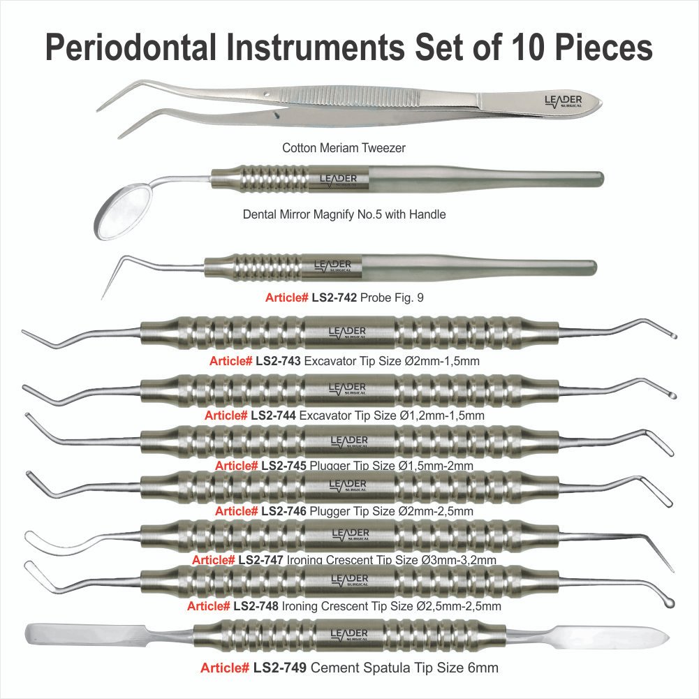 LS2-742 TO LS2-749 Periodontal Instruments Set of 10 Pieces Periodontal Instruments Set - Image 1
