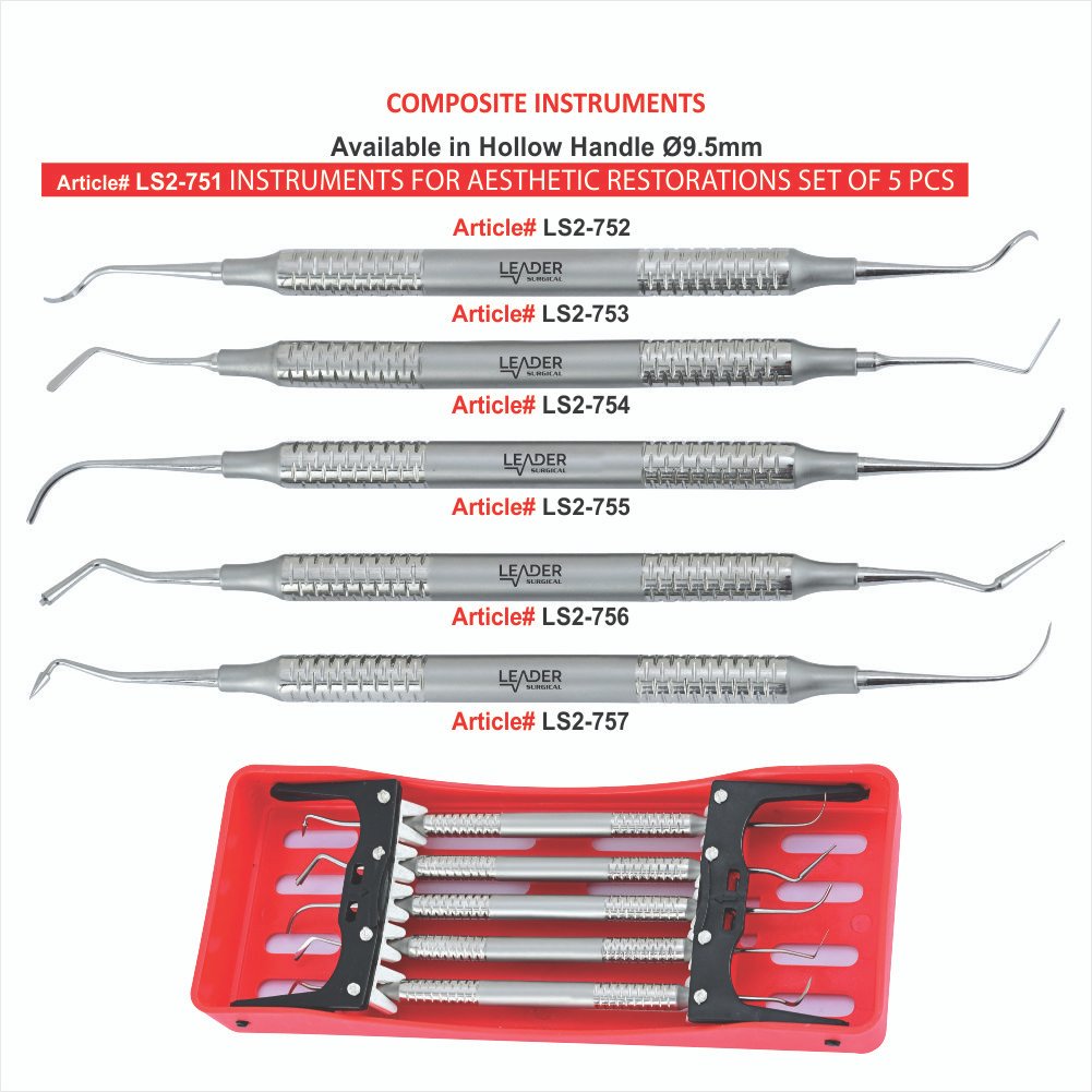 LS2-751 INSTRUMENTS FOR AESTHETIC RESTORATIONS SET OF 5 PCS Instruments for Aesthetic Restorations Set of 5 Pcs - Image 1