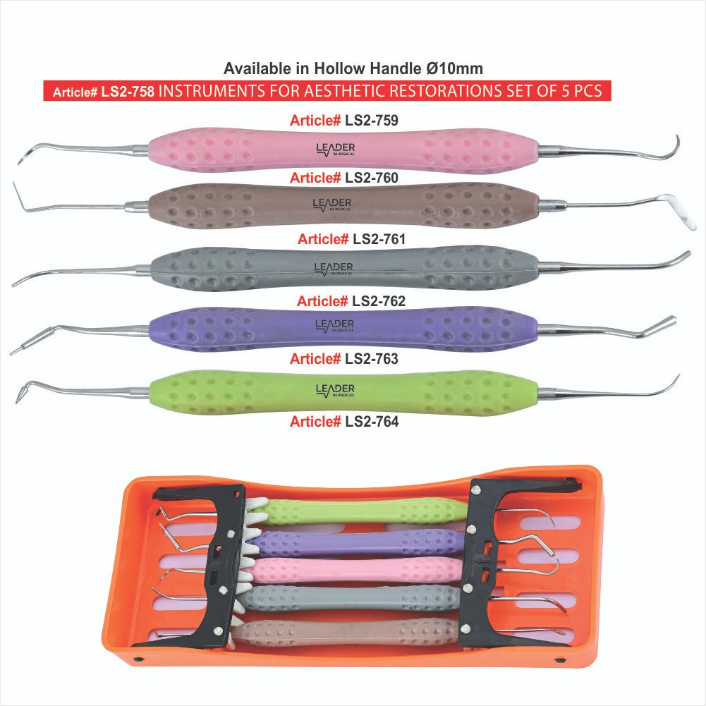 LS2-758 INSTRUMENTS FOR AESTHETIC RESTORATIONS SET OF 5 PCS Instruments for Aesthetic Restorations Set of 5 Pcs - Image 1