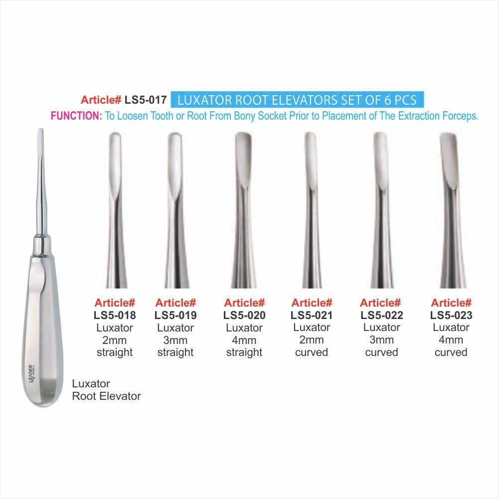 LS5-017 TO LS5-023 LUXATOR ROOT ELEVATORS SET OF 6 PCS Luxator Root Elevators Set Of 6 Pcs - Image 1