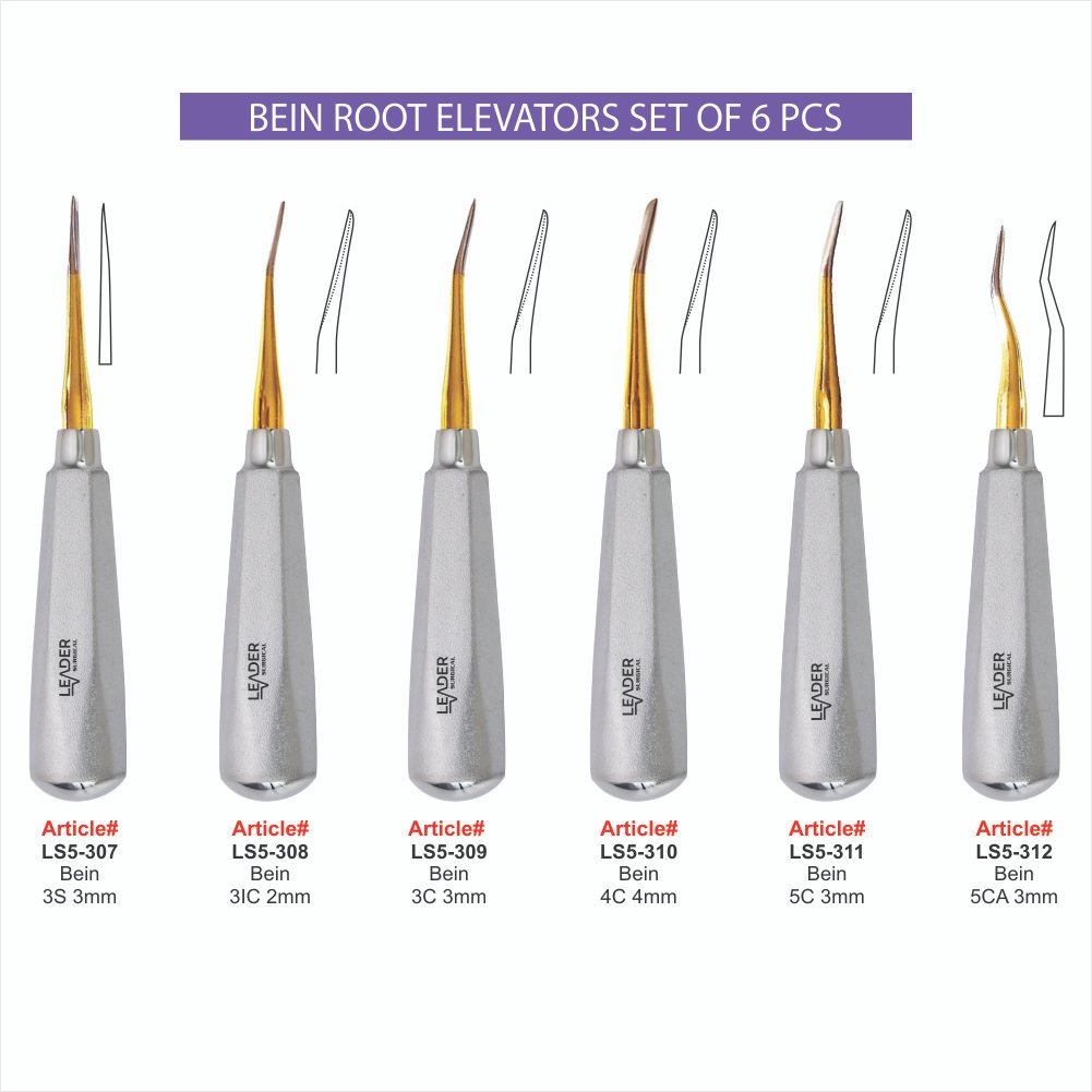 LS5-307 TO LS5-312 BEIN ROOT ELEVATORS SET OF 6 PCS Bein Root Elevators Set Of 6 Pcs - Image 1