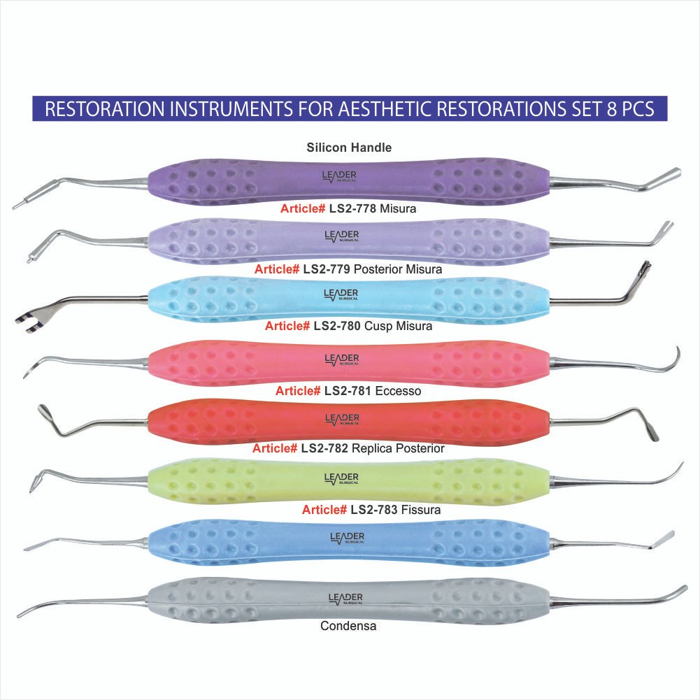 RESTORATION INSTRUMENTS FOR AESTHETIC RESTORATIONS SET 8 PCS Instruments for Aesthetic Restorations Set of 8 Pcs - Image 1