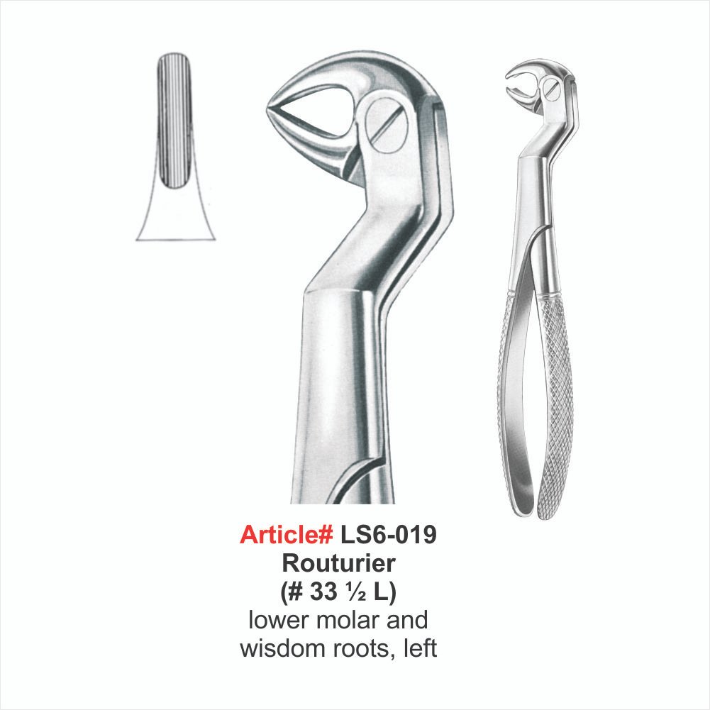 LS6-019 lower molar and wisdom roots, left Extracting Forceps - Image 1