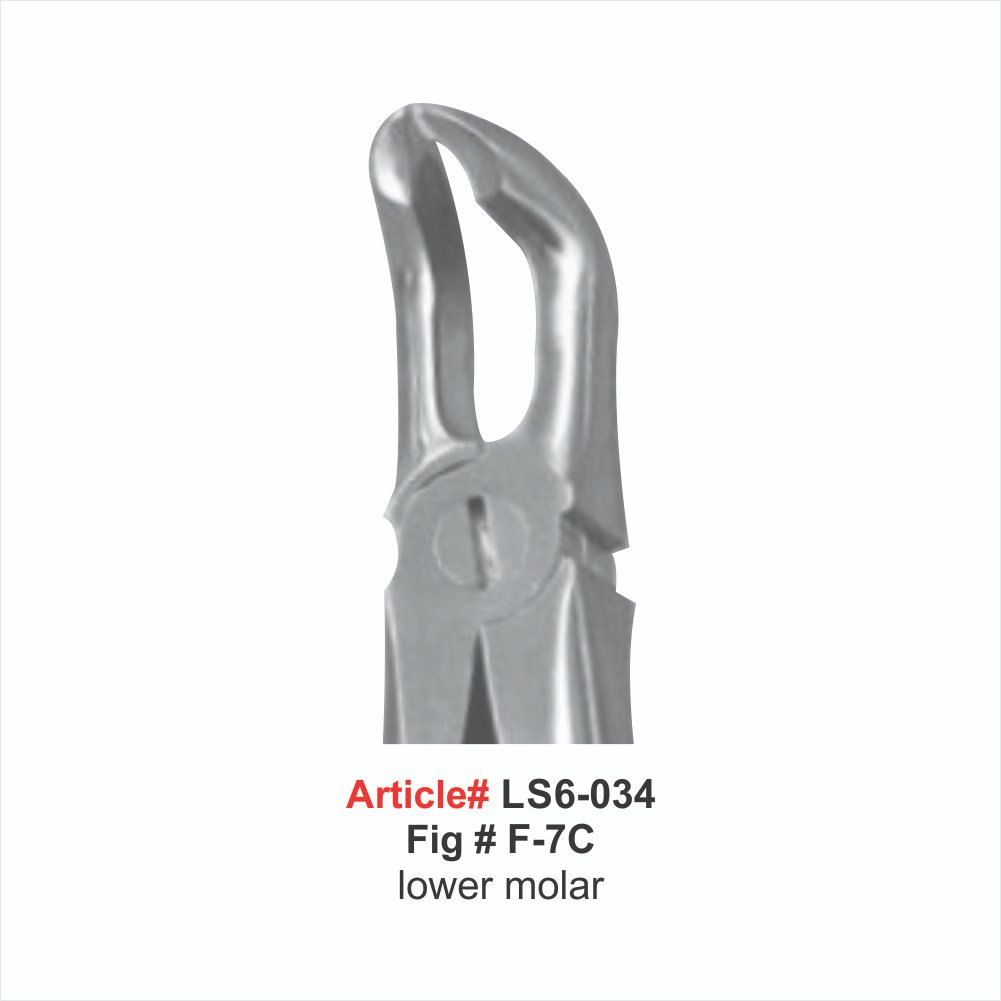 LS6-034 Fig #F-7C lower molar Extracting Forceps - Image 1