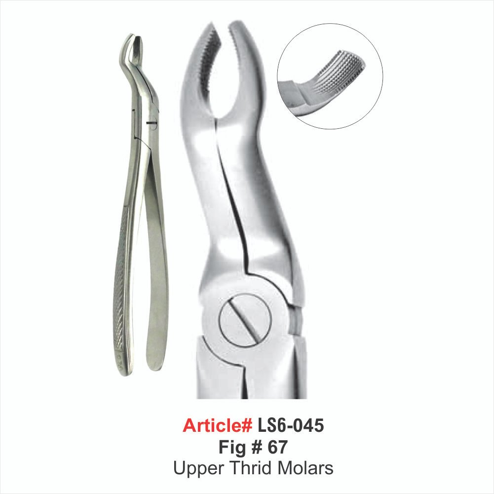 LS6-045 Fig #67 Upper Thrid Molars Extracting Forceps - Image 1