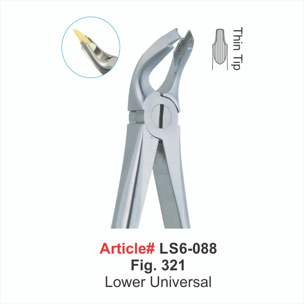 LS6-088 Flg. 321 Lower Universal Extracting Forceps - Image 1