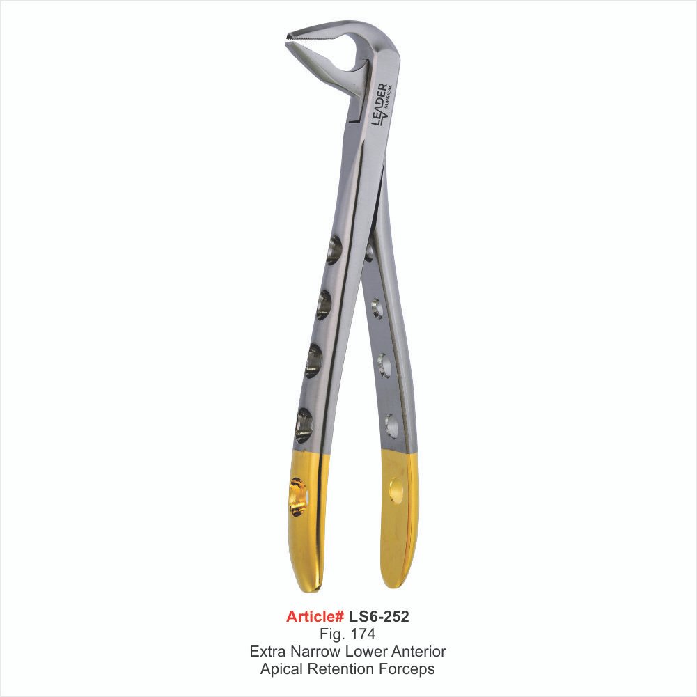 LS6-252 Extra Narrow Lower Anterior Apical Retention Forceps - Image 1