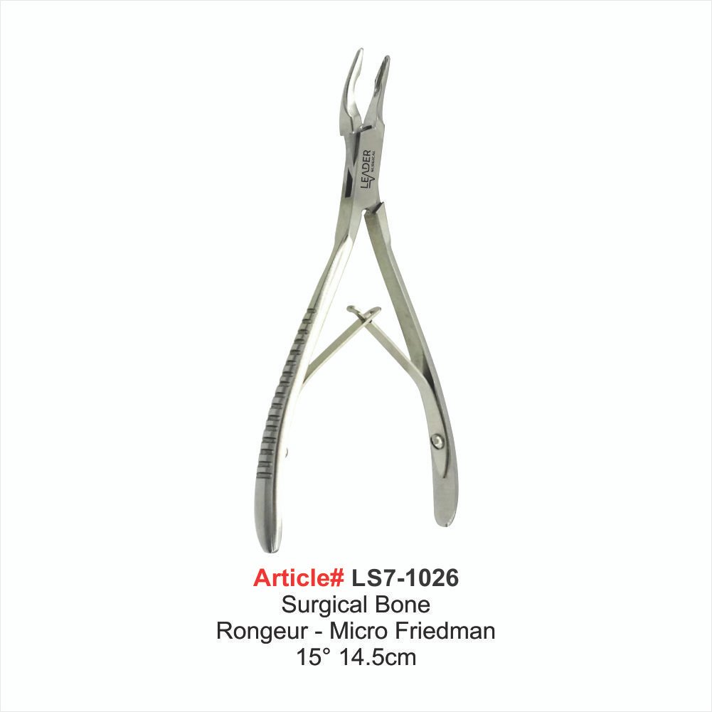 LS7-1026 Surgical Bone Rongeur - Micro Friedman 15° 14.5cm - Image 1
