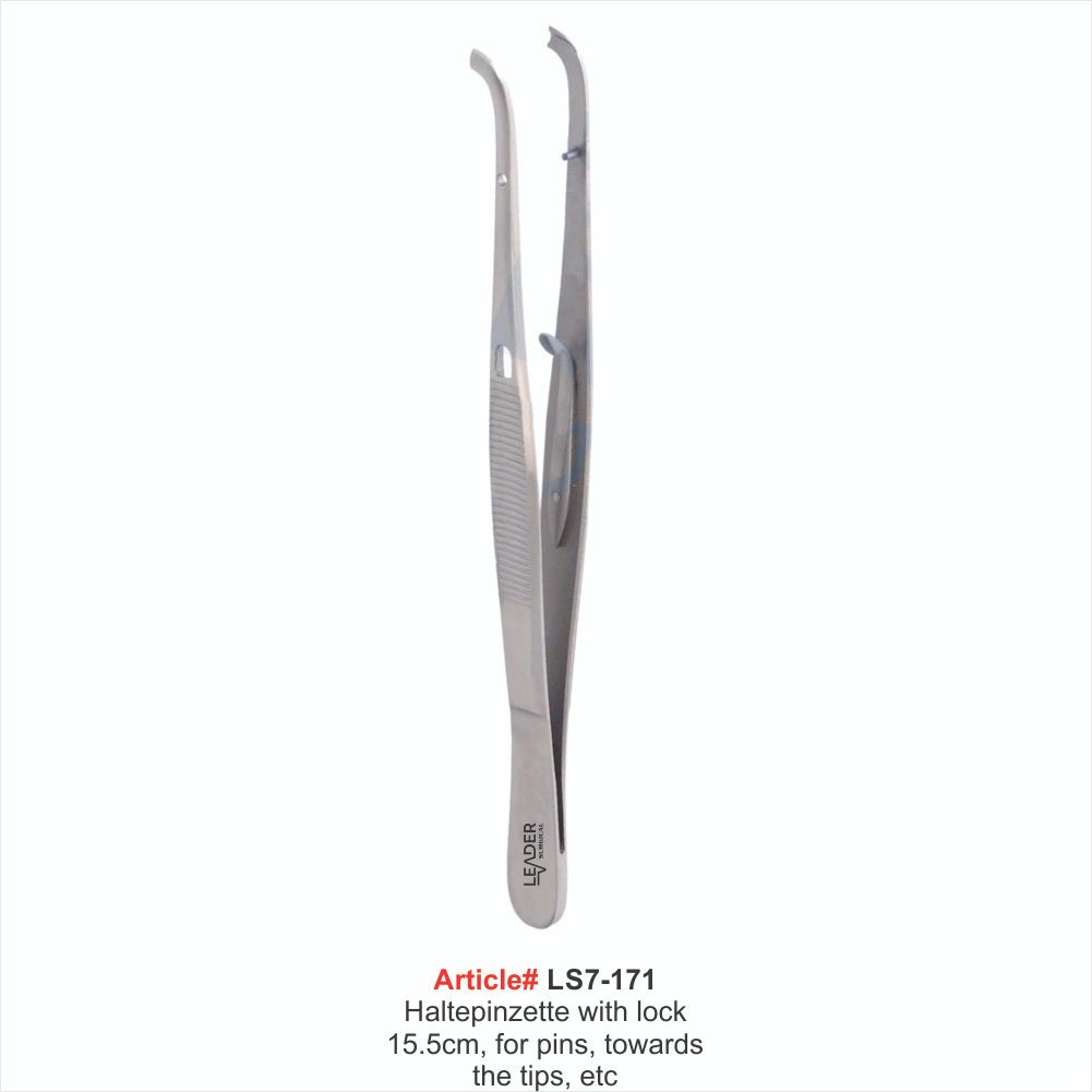 LS7-171 Haltepinzette with lock 15.5cm, TWEEZERS - Image 1
