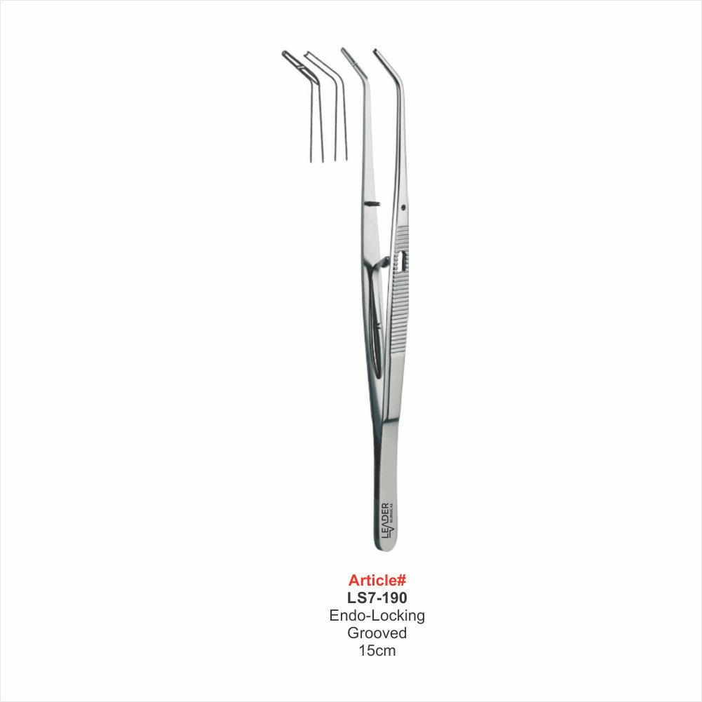 LS7-190 Endo-Locking Grooved 15cm TWEEZERS - Image 1