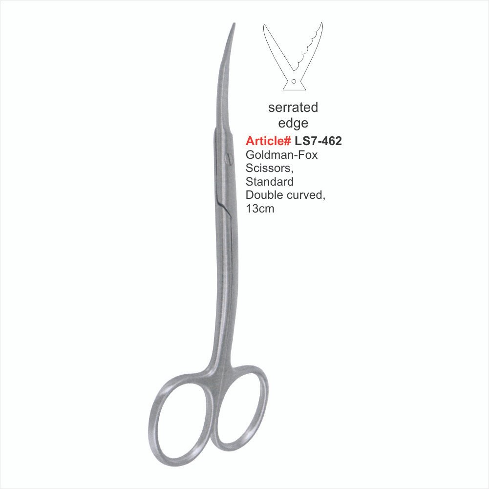 LS7-462 Goldman-Fox Scissors, Standard Double curved, 13cm - Image 1