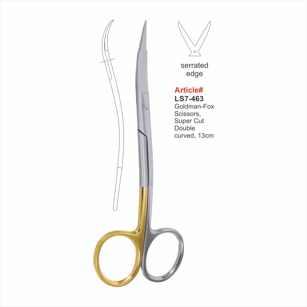 LS7-463 Goldman-Fox Scissors, Super Cut Double curvad, 13cm - Image 1