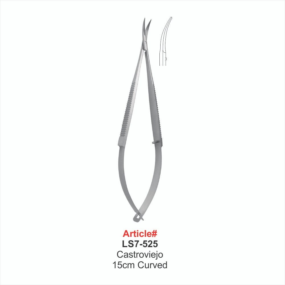 LS7-525 Castroviejo 15cm Curved Scissors - Image 1