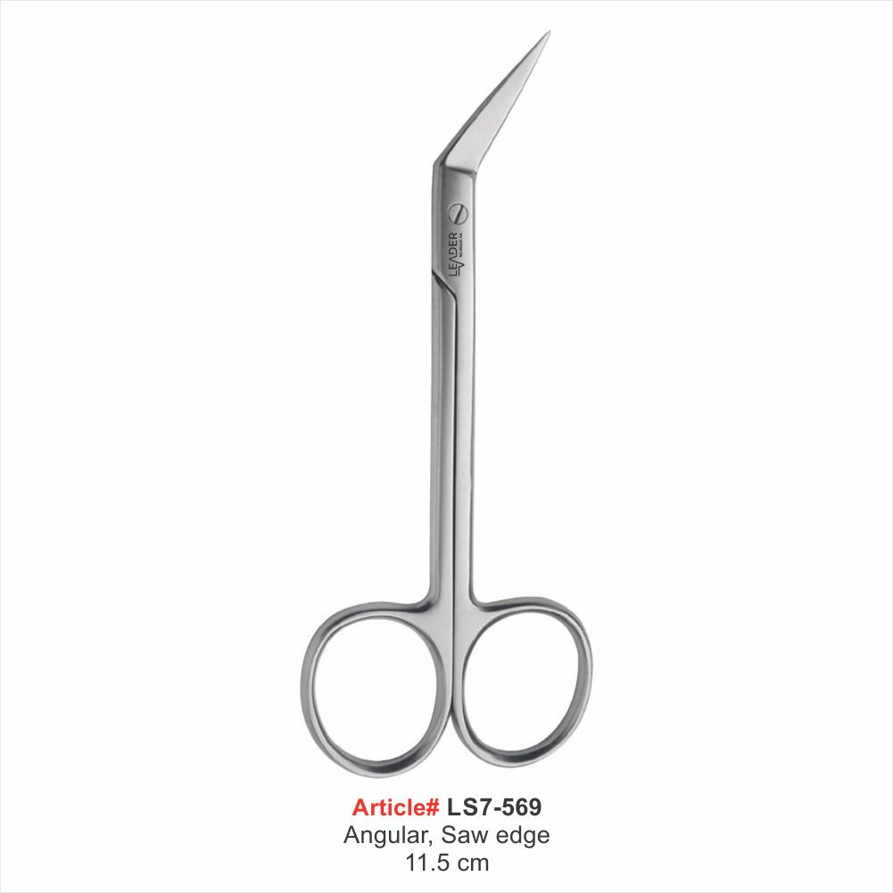 LS7-569 Angular, Saw edge 11.5 cm Gum Scissors - Image 1
