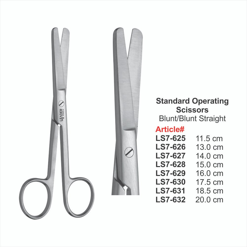 LS7-625 TO LS7-632 Standard Operating Scissors Blunt/Blunt Straight - Image 1