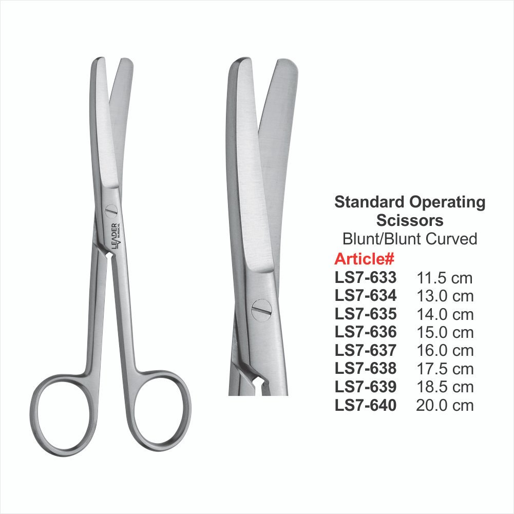 LS7-633 TO LS7-640 Standard Operating Scissors Blunt/Blunt Curved - Image 1