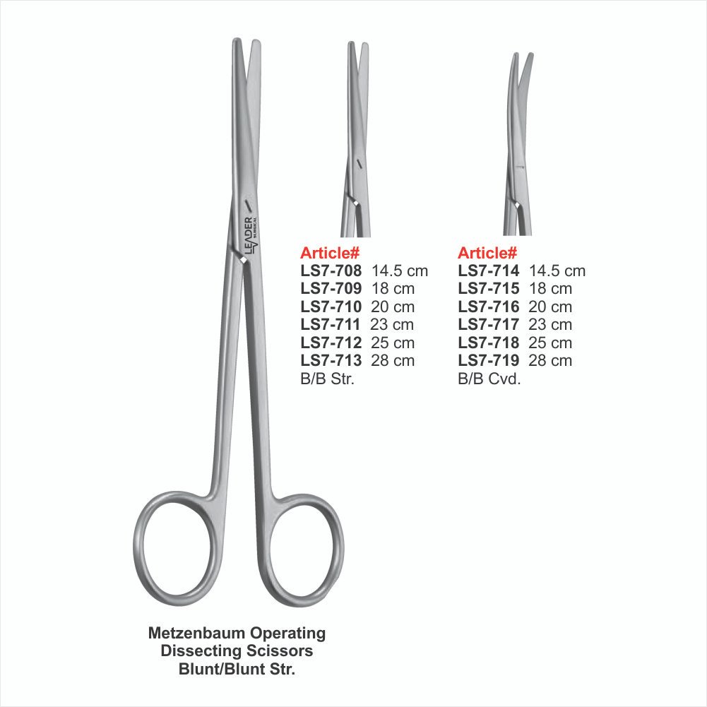 LS7-708 TO LS7-719 Metzenbaum Operating Dissecting Scissors B/B Str. - Image 1