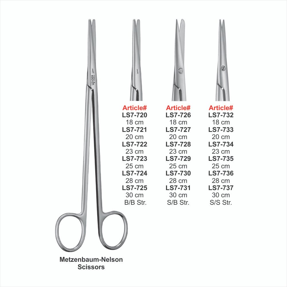LS7-720 TO LS7-737 Metzenbaum-Nelson Scissors S/B Str. - Image 1