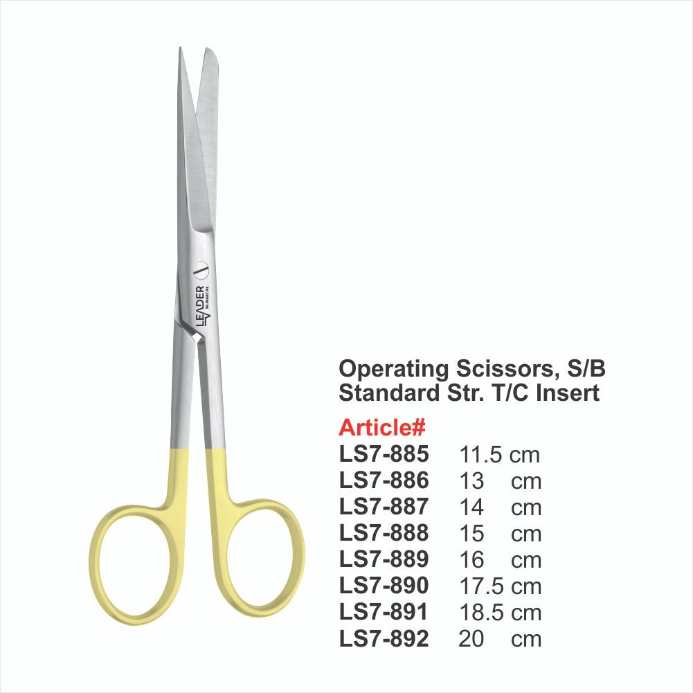 LS7-885 to LS7-892 Operating Scissors, S/B Standard Str. T/C Insert - Image 1