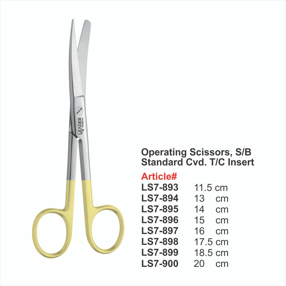 LS7-893 to LS7-900 Operating Scissors, S/В Standard Cvd. T/C Insert - Image 1