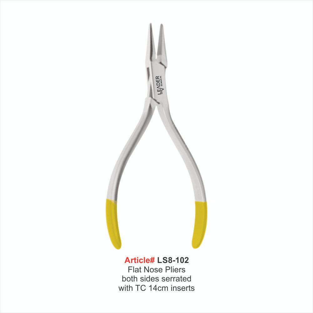 LS8-102 Flat Nose Pliers both sides serrated with TC 14cm Inserts - Image 1