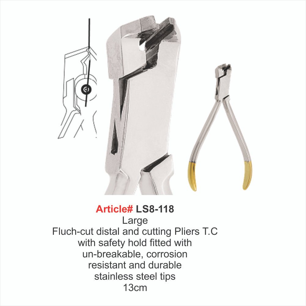 LS8-118 Large Fluch-cut distal and cutting Pliers T.C - Image 1