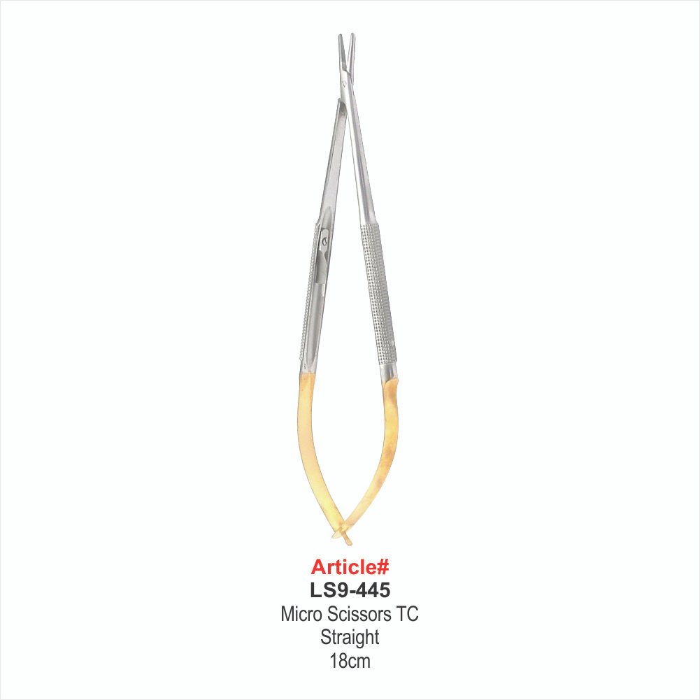 LS9-445 Micro Scissors TC Straight 18cm - Image 1