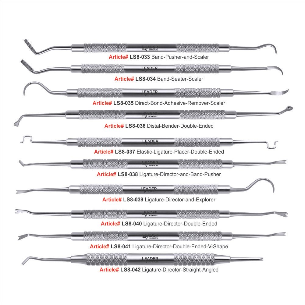 10Pcs Dental Band Seating Set | Leader Surgical 10Pcs Dental Band Seating Set made from premium German stainless steel for accurate orthodontic band placement and seating procedures